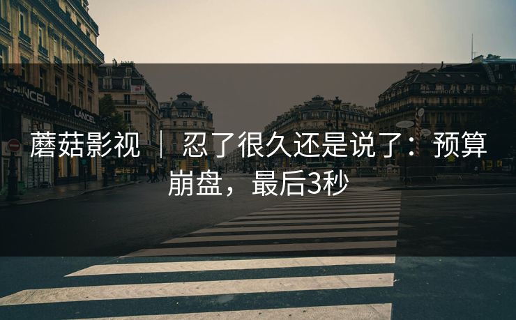 蘑菇影视 | 忍了很久还是说了:预算崩盘,最后3秒 蘑菇影视 | 忍了很久还是说了:预算崩盘,最后3秒