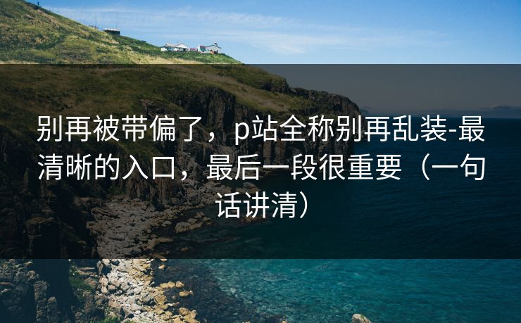 别再被带偏了,p站全称别再乱装-最清晰的入口,最后一段很重要(一句话讲清)
